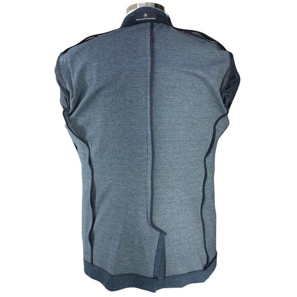 Hart Schaffner Marx HSM Men Size L Sport Coat Unstructured Knit Houndstooth Blue - Picture 11 of 16